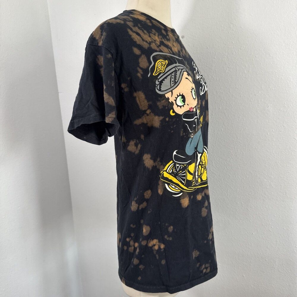 Betty Boop T Shirt Womens M Tie Dye‎ Motorcycle Biker Wild Ride Graphic Y2K 90s - Picture 3 of 7